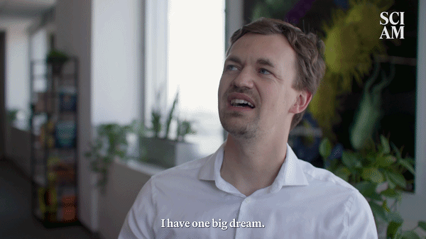 GIF of a video interview with Mikhail Kolmogorov