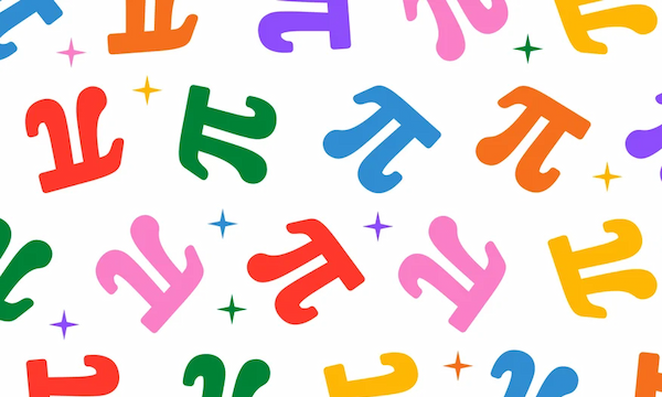 Colorful pi symbol pattern