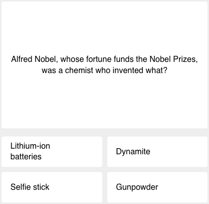 First science quiz question