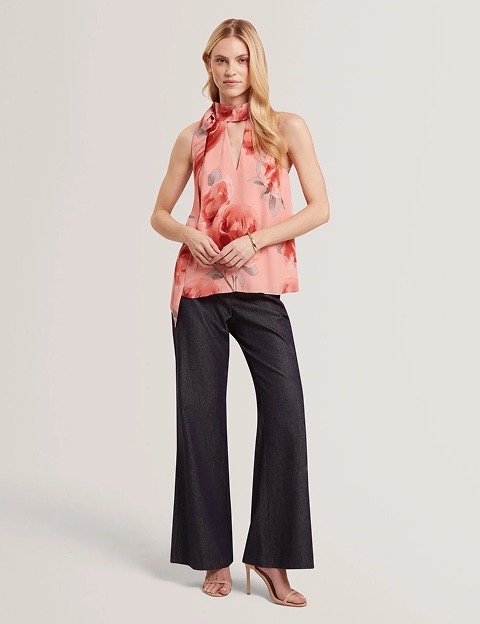 Heritage Rose Halterneck Sleeveless Top