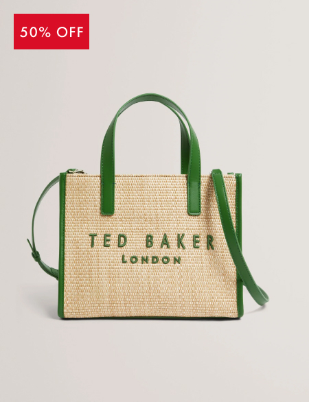 PAOLINA Raffia PU Trim Small Icon Tote Bag