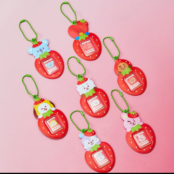 Strawberry Party PVC Mini Photo Holder Keyring