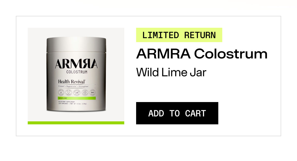 LIMITED RETURN ARMRA Colostrum Wild Lime Jar ADD TO CART