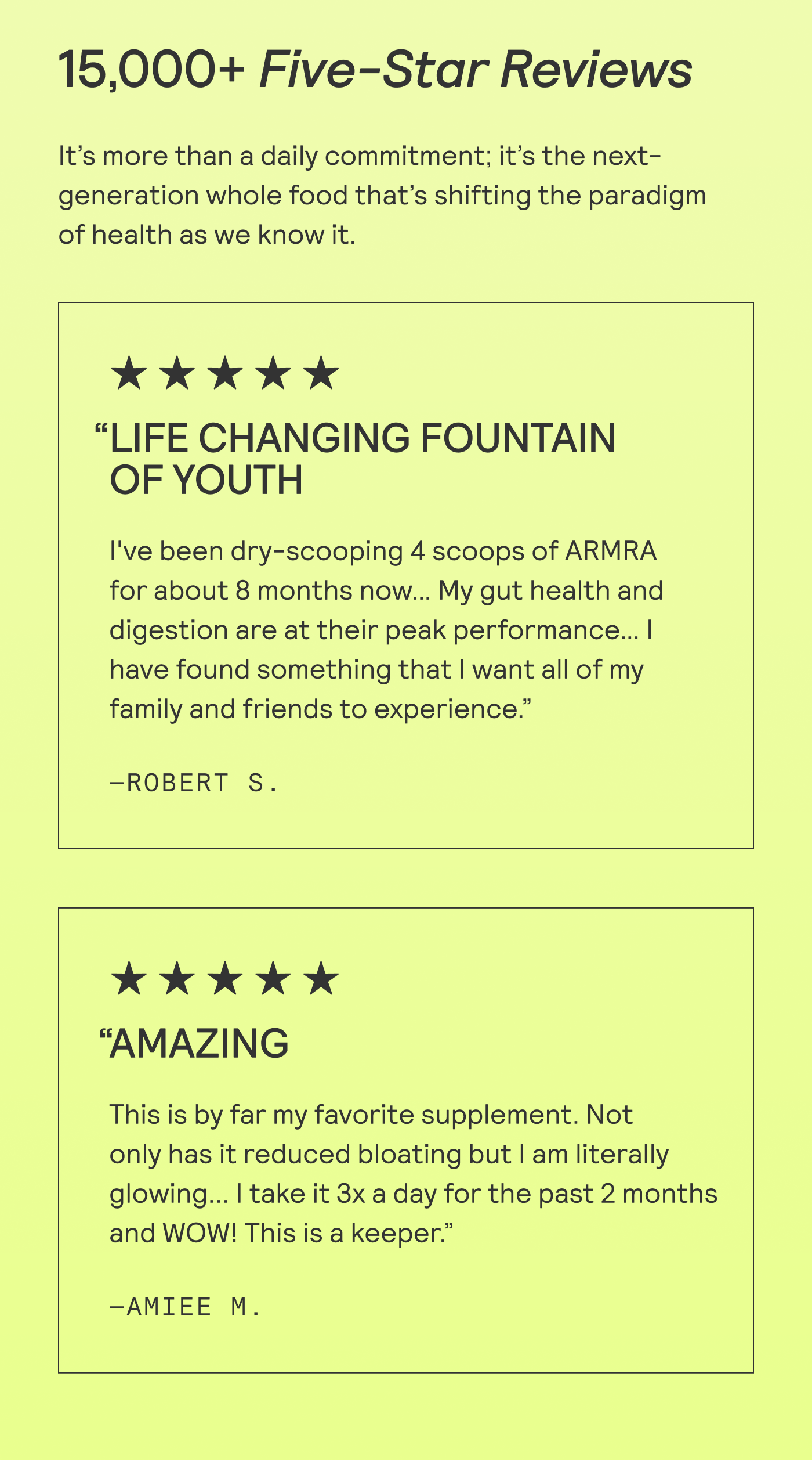 15,000+ five-star reviews