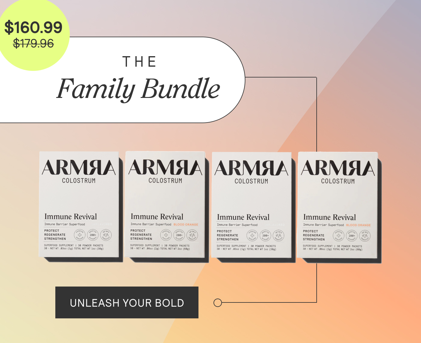 The Family Bundle Unleash Your Boldest Moments: Now $160.99 Before $179.96