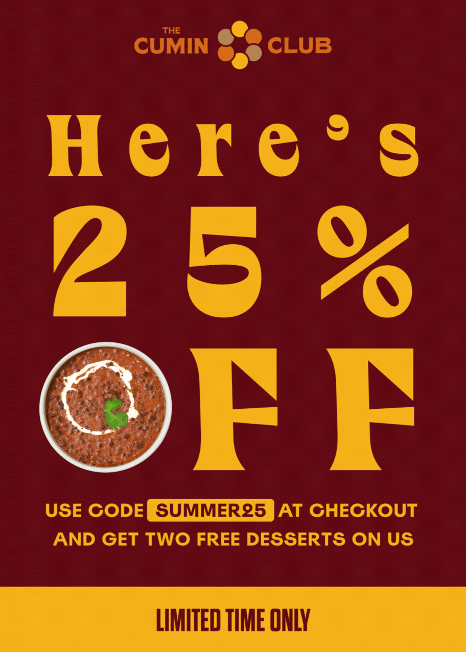 Our biggest sale, 25 off for a limited time only The Cumin Club