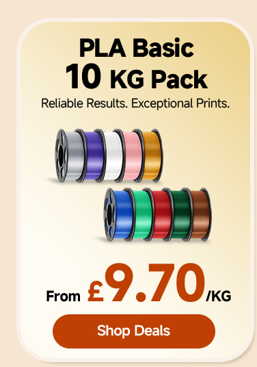 PLA Basic 10 KG Pack Reliable Results. Exceptional Prints.