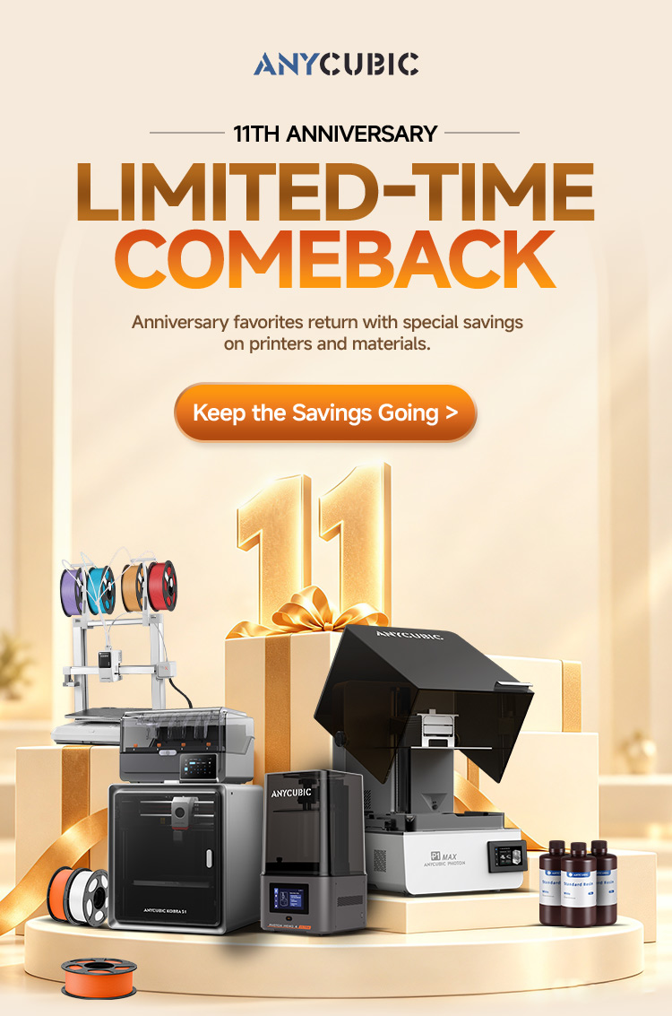 11TH ANNIVERSARY  LIMITED-TIME COMEBACK  Anniversary favorites return with special savings on printers and materials.