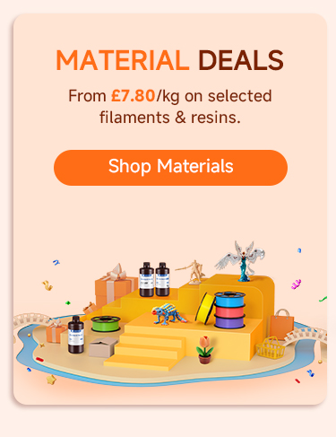 MATERIAL DEALS From £7.80/kg on selected filaments & resins.