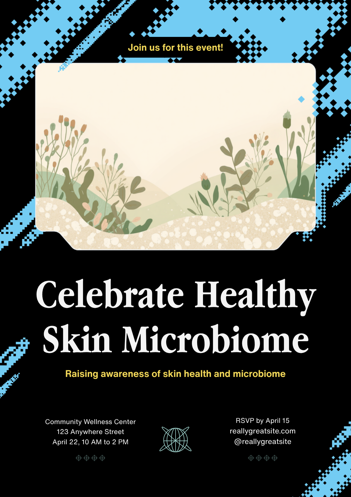 natural cosmetic skin microbiome botanical illustration