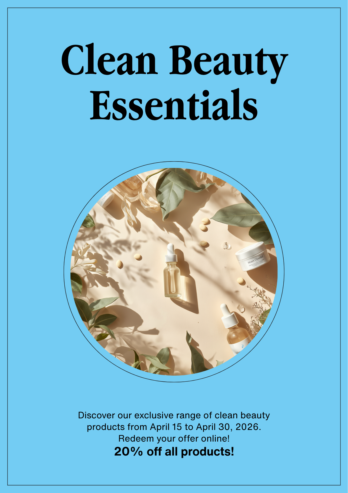 clean beauty cosmétiques naturels botaniques minimaliste fond beige épuré