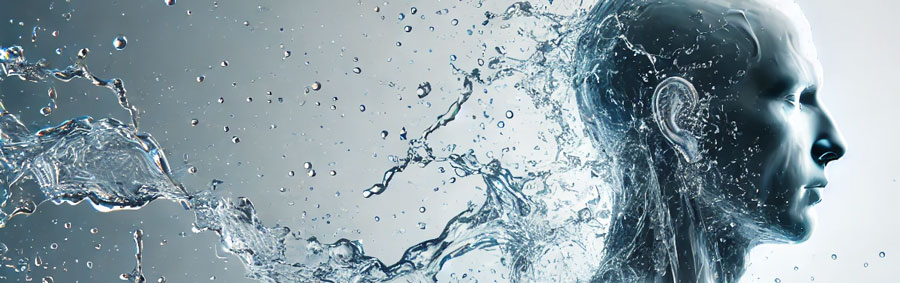 Glass of cold water on a morning table