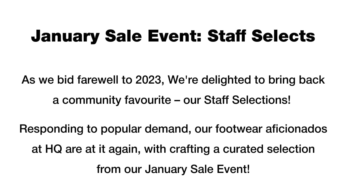 January Sale Event: Staff Selects