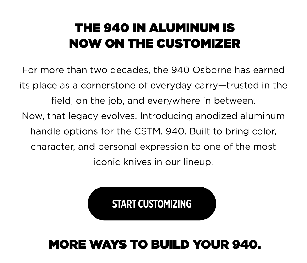 The 940 in Aluminum is now on the customizer [Start Customizing]