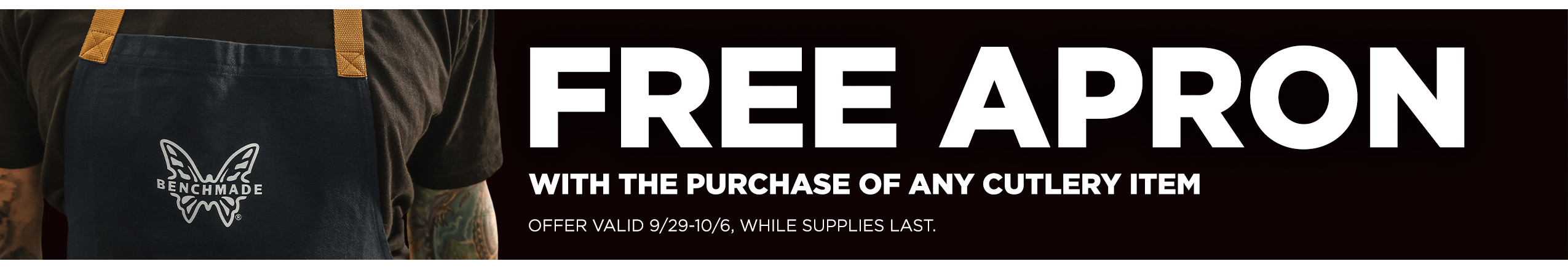 Free apron when you purchase any cutlery item