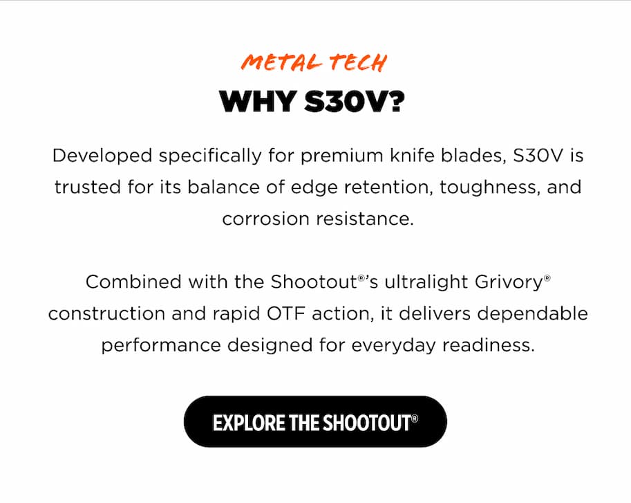 Metal Tech. Why S30V? [Explore the Shootout]