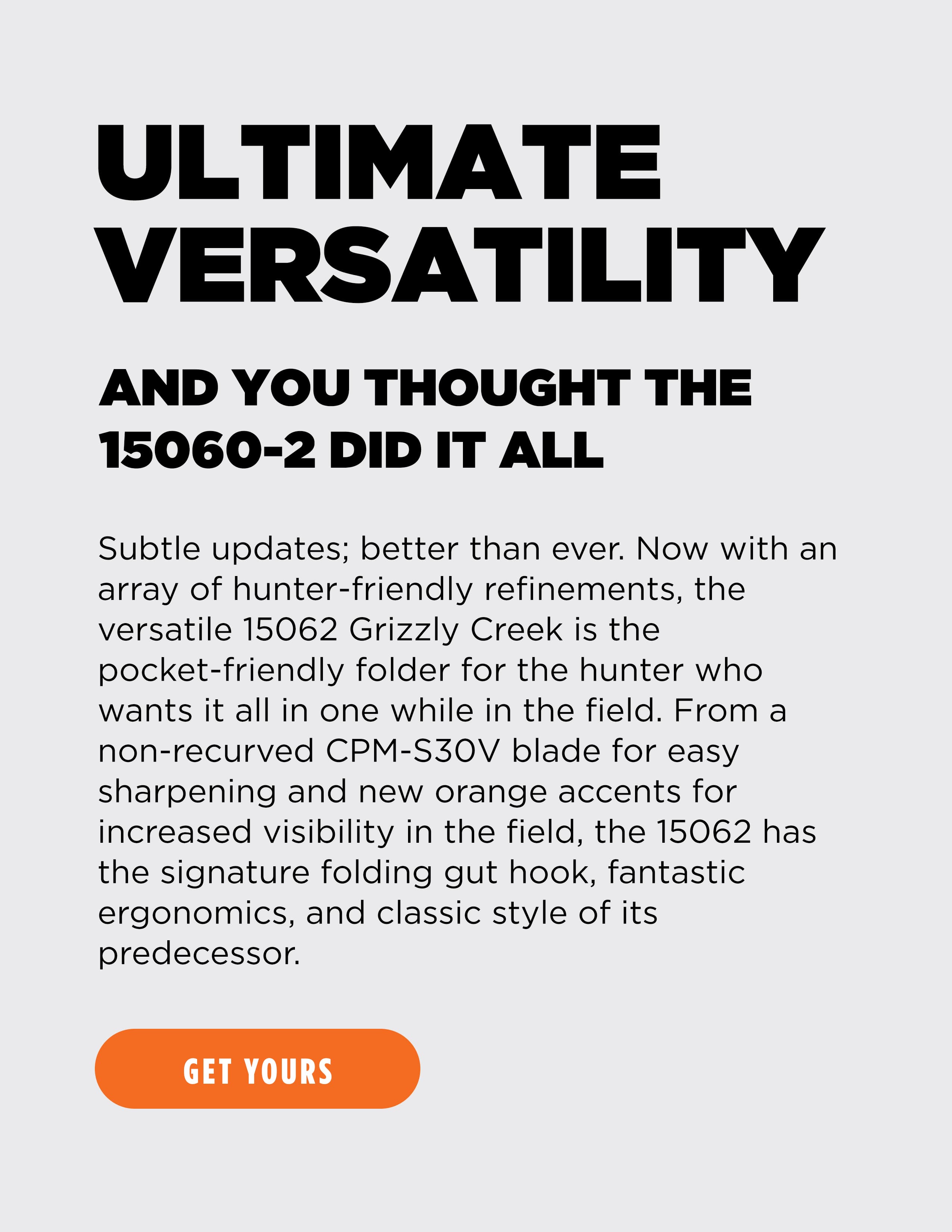 ULTIMATE VERSATILITY AND YOU THOUGHT THE 15060-2DID IT ALL