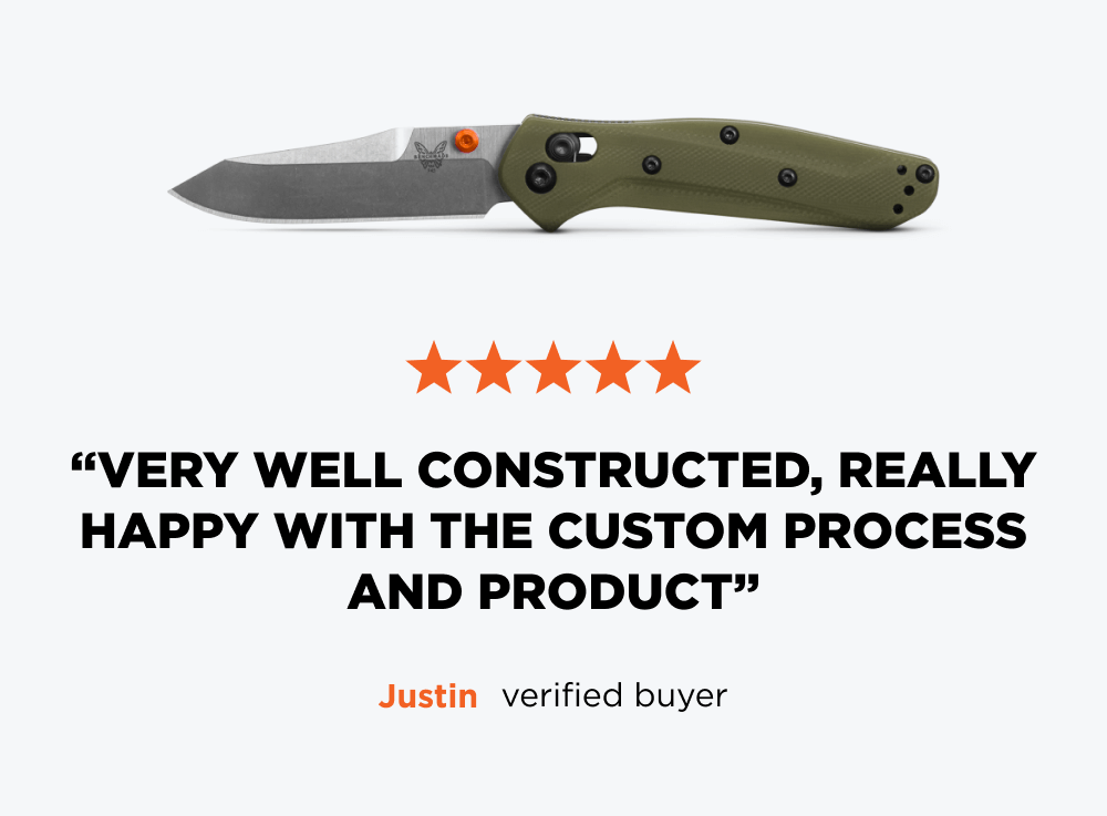 ✩✩✩✩✩ &ldquo;Very well constructed, really happy with the custom process and product&rdquo; &ndash; Justin N., verified buyer