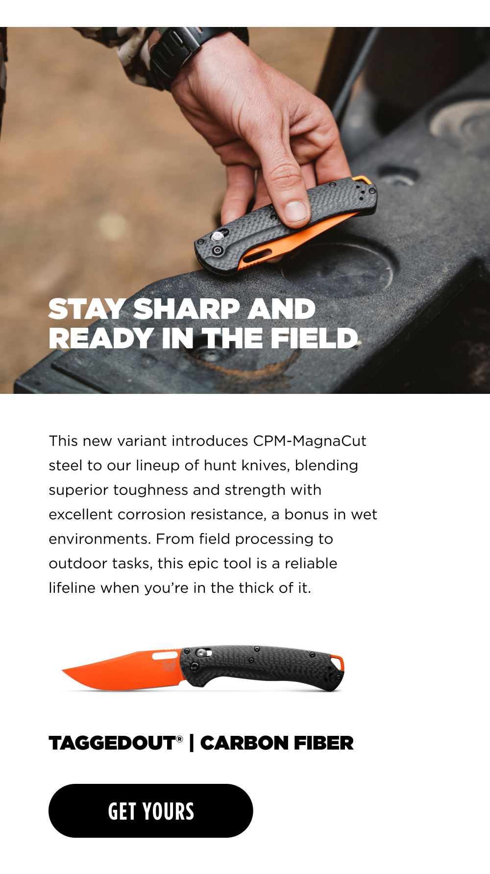 STAY SHARP AND READY IN THE FIELD TAGGEDOUT CARBON FIBER [ GET YOURS ]