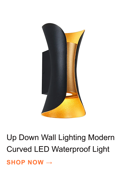Up Down Lighting Wall Lights Modern Curved LED Waterproof Light