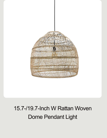 15.7-/19.7-Inch W Rattan Woven Dome Pendant Light