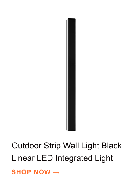Outdoor Strip Wall Light Black Linear LED Integrated Light