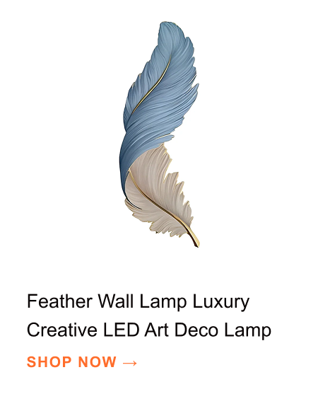 Feather Wall Lamp Modern Luxury Creative LED Art Deco Lamp