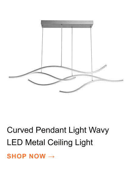 Curved LED Pendant Light Wavy LED Metal Ceiling Light
