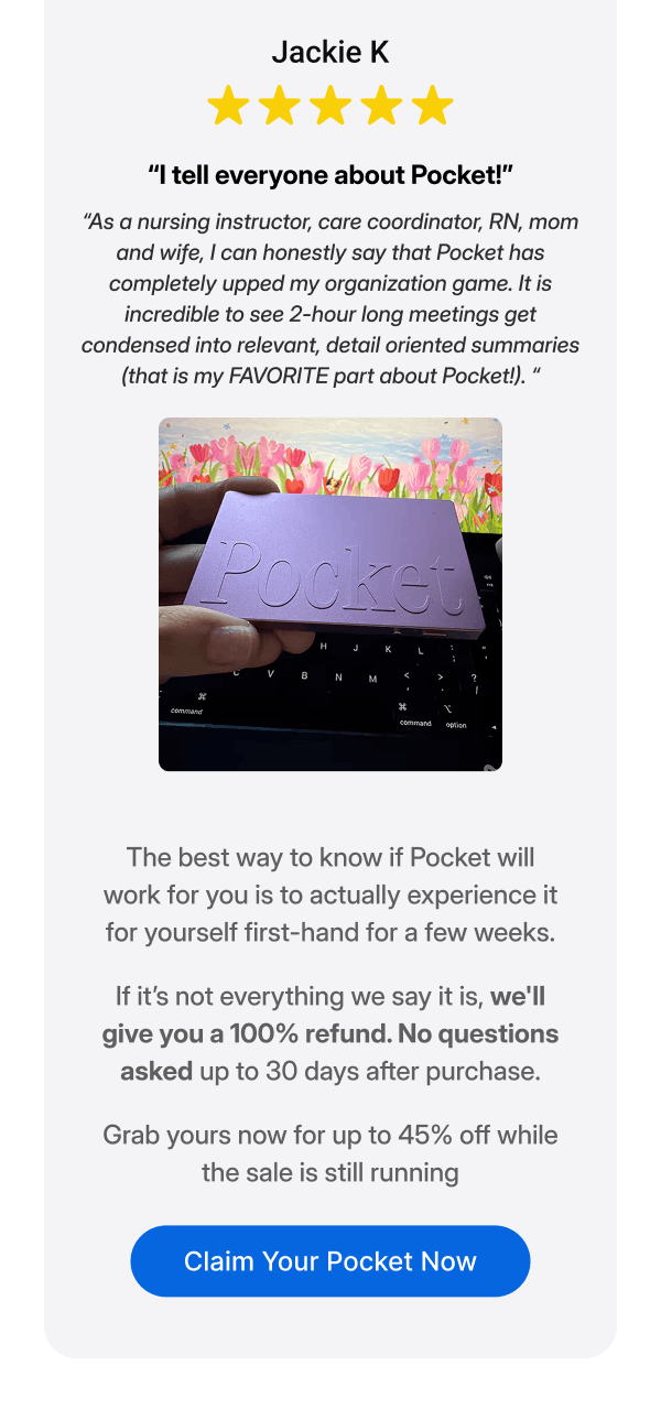 "I tell everyone about Pocket" review