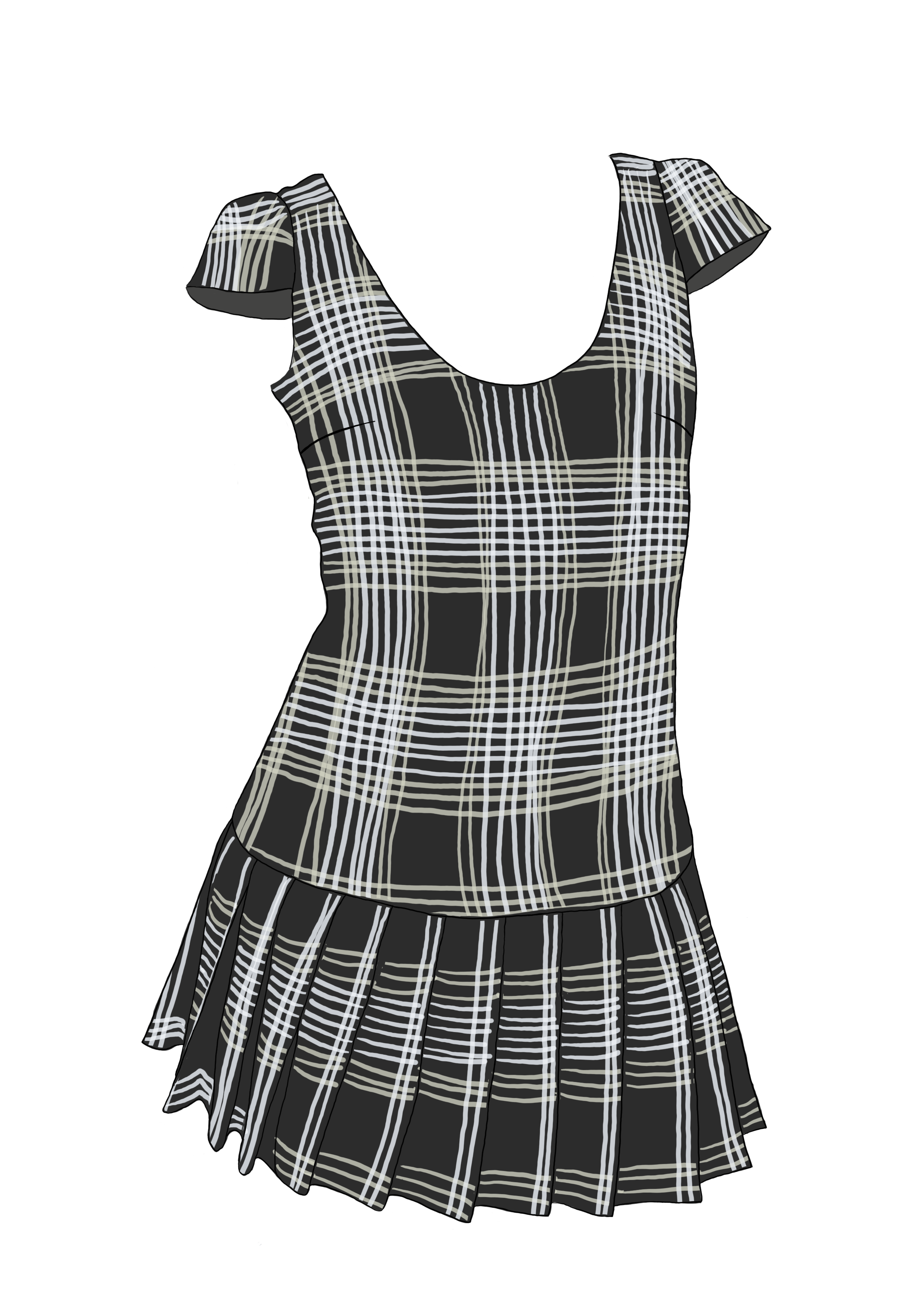 alma dress fashion drawing