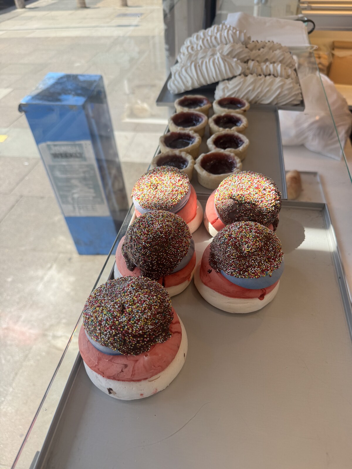 Sprinkle-covered meringue dessert used for the Sprinkles shoot