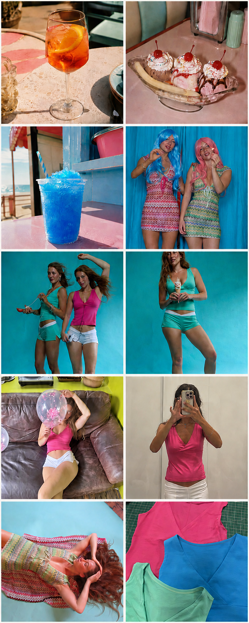 A collage from the making of the Sprinkles collection