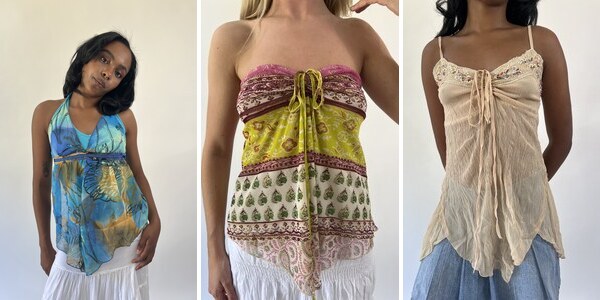 H20 vintage edit, blue, green and neutral summer tops