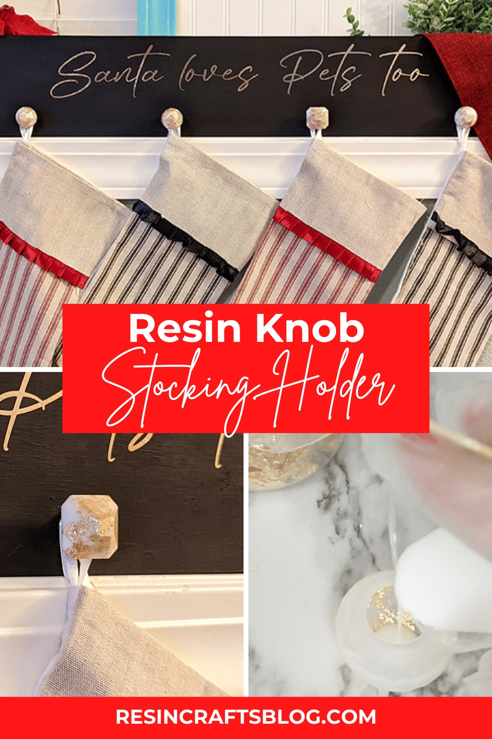 resin knob stocking holder