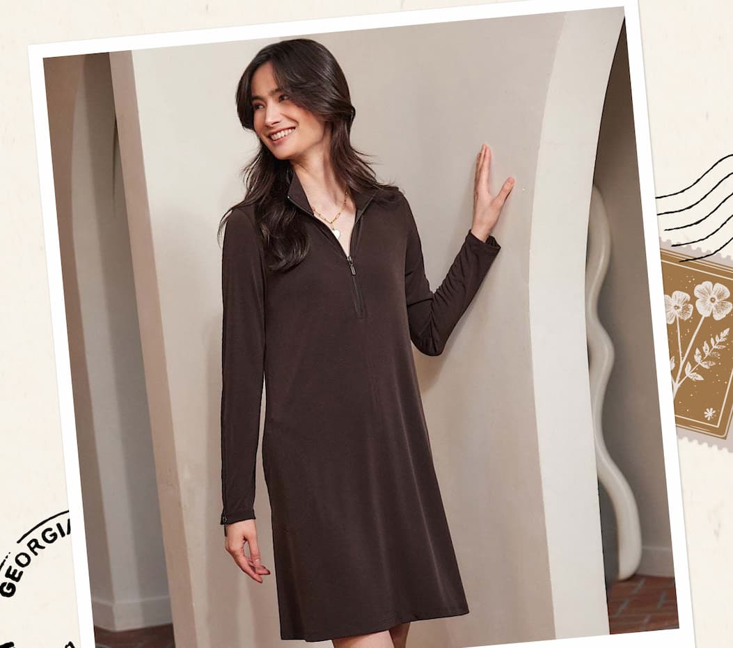 Zip-Up Travel Jersey Dress