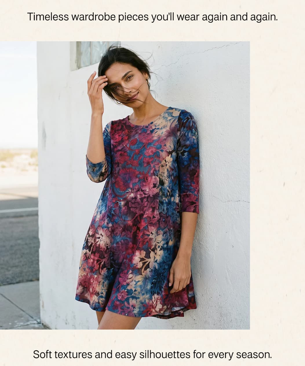 Rewards3/4 Sleeve Tie-Dye Burnout Maggie Dress