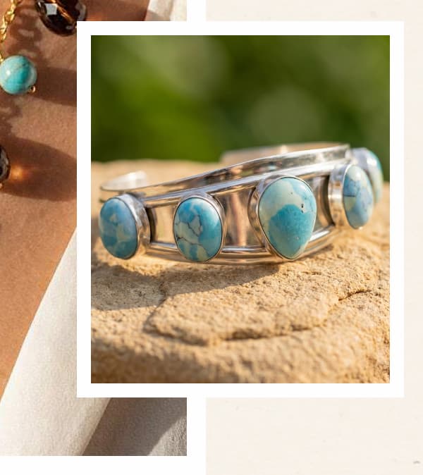 Turquoise Stone Cuff Bracelet
