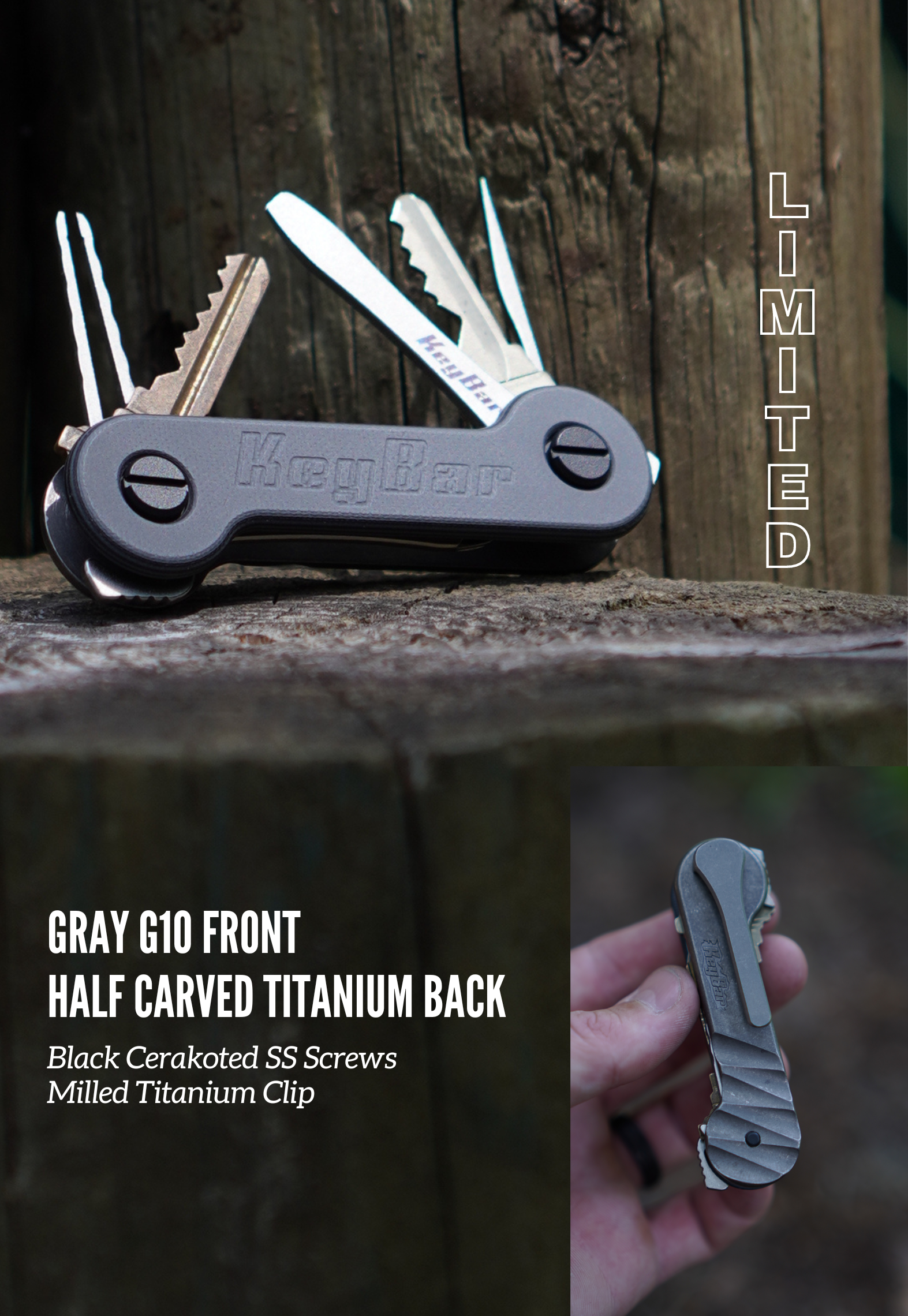 KeyBar Half Carved Titanium 【公式通販】