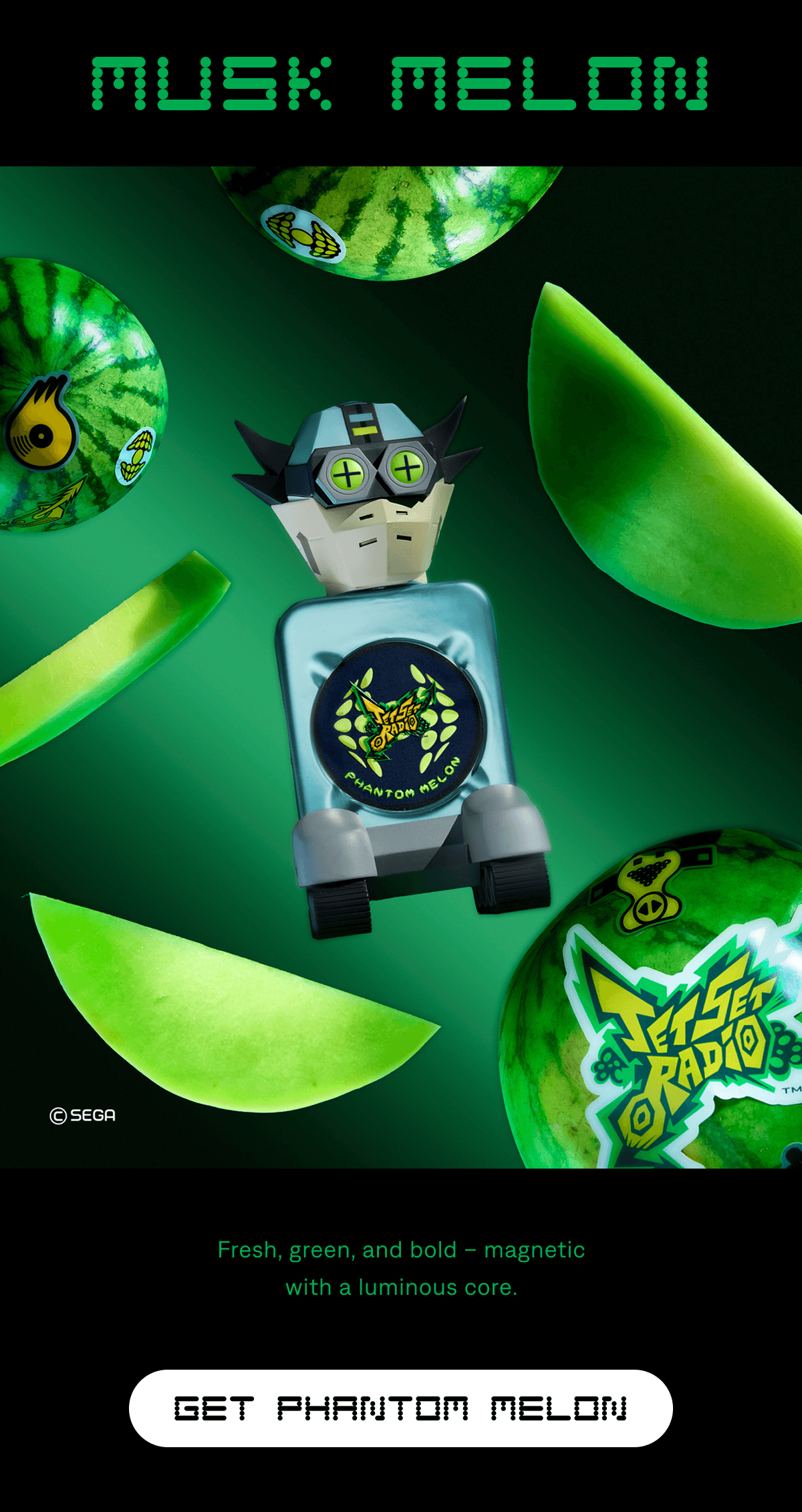 MUSTK MELON | Fresh, green, and bold - magnetic with a luminous core. | Get Phantom Melon
