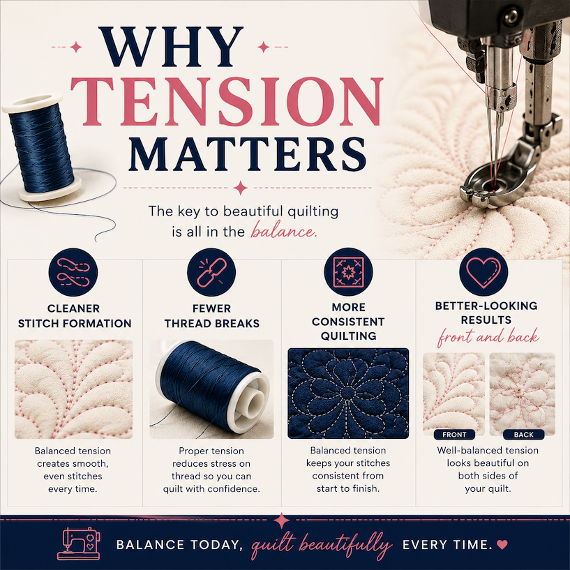 Longarm tension adjustment