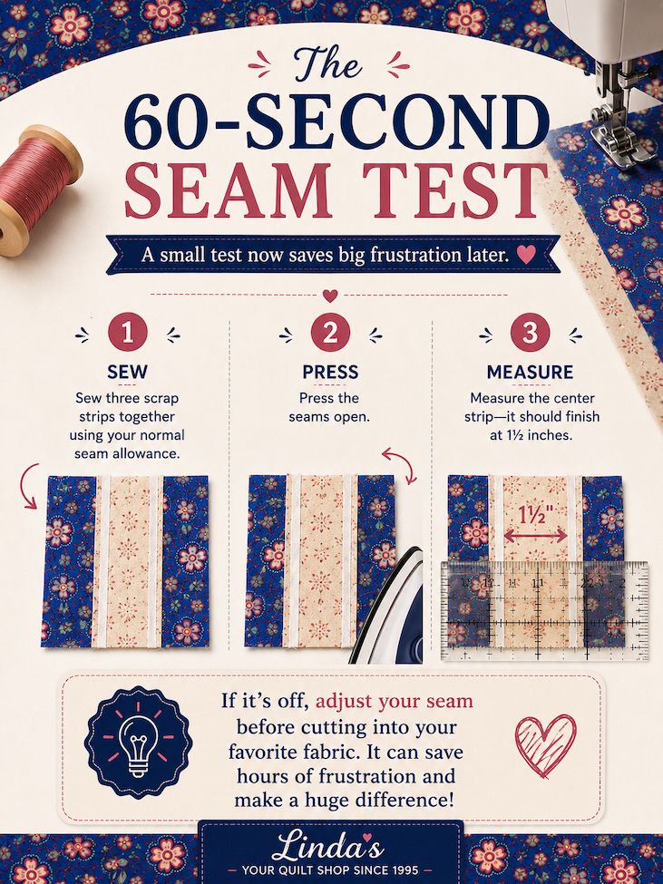 Quarter-inch seam test