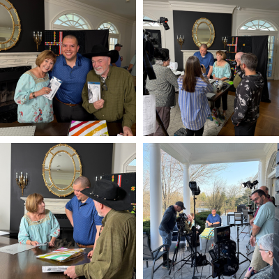 Best Day Ever! Me on set at The Quilt Show with Alex Anderson and Ricky Tims.