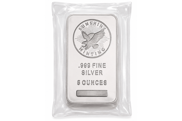 FLASH SALE: 5 oz Sunshine Silver Bar (New, MintMark SI)