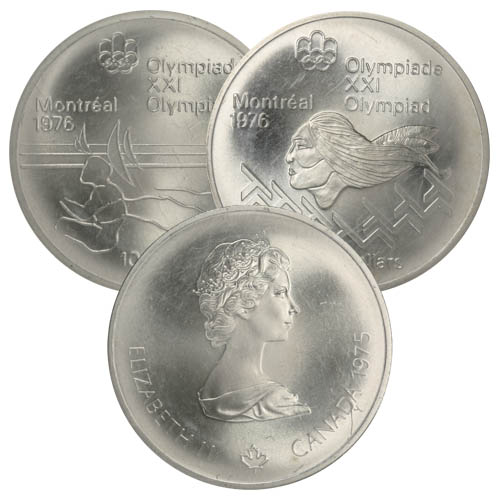 ON SALE: Canadian $10 Olympic Silver Coin (1973-76, Varied Design)