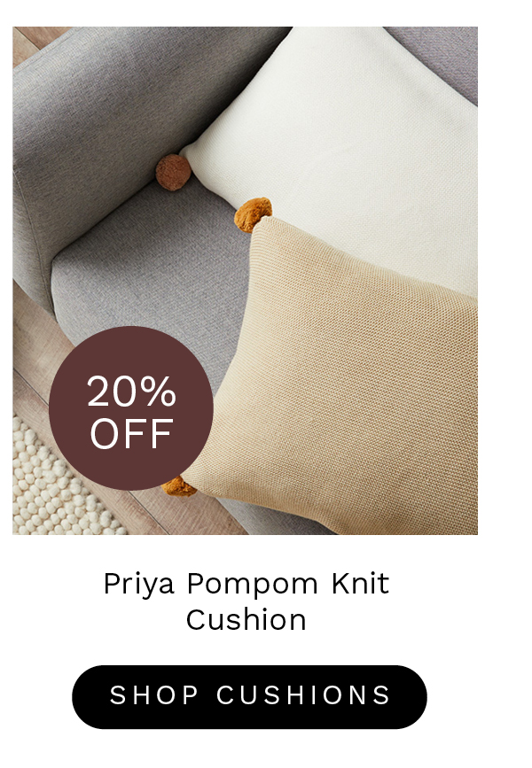 Priya Pompom Knit Cushion. 20% OFF. Shop Cushions