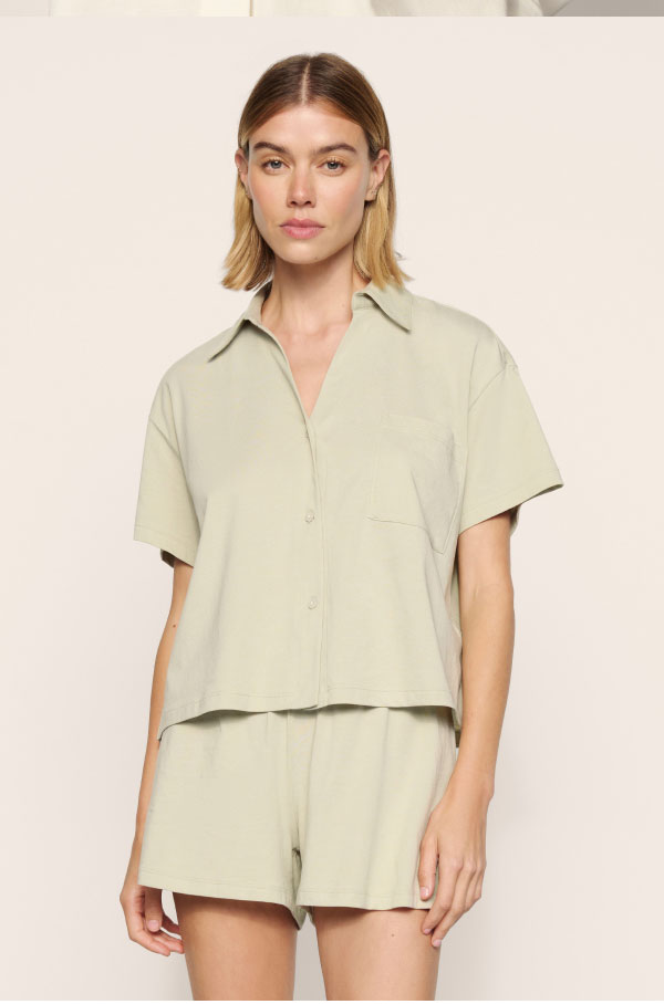Pima Cotton Short PJ Set Sandstone