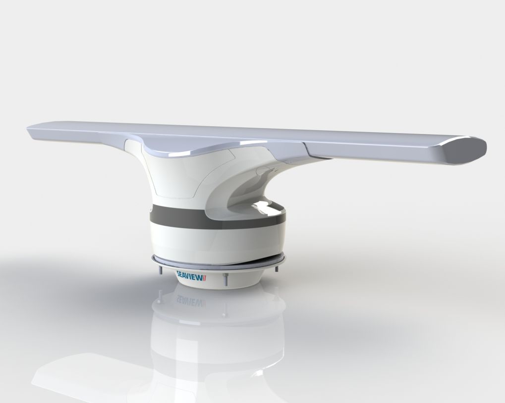 Raymarine Cyclone open-array radar on a low-profile Seaview adapter