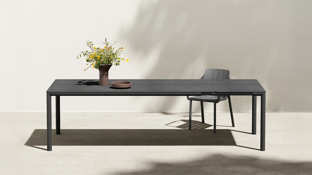 Nardi Tevere Lam 210 Ext. outdoor dining table with Solid Core HPL Materia laminate top and coated aluminium base
