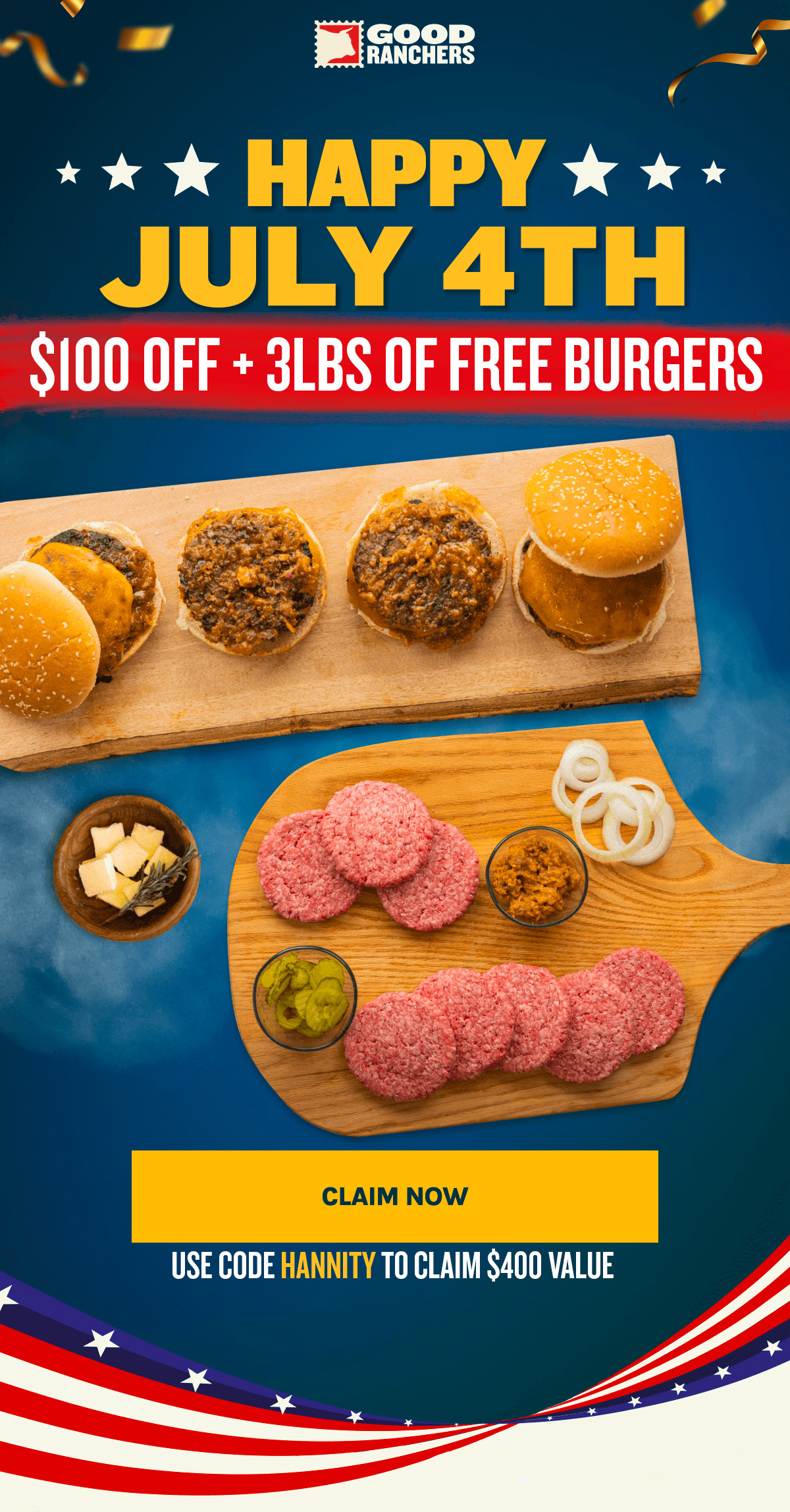 July 4th special: $100 off + free wagyu burgers for a year