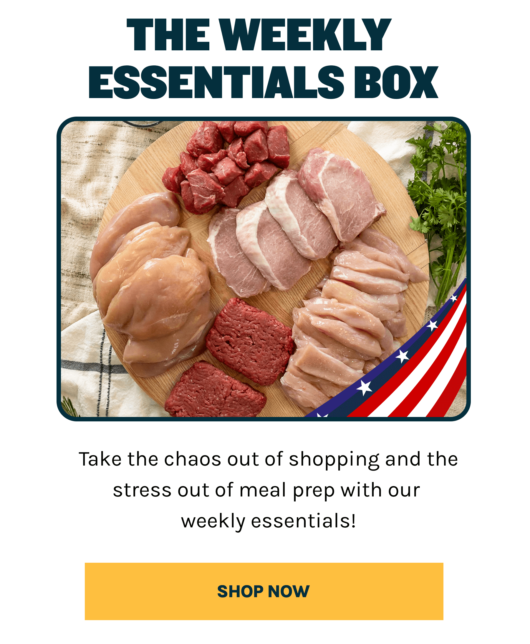 Essentials Box - easy and quick meal prep with high quality beef and chicken